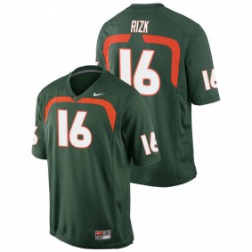 Men's Miami Hurricanes Ryan Rizk Green Game College Football Jersey