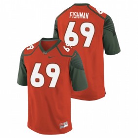 Men's Miami Hurricanes Sam Fishman Orange Replica College Football Jersey