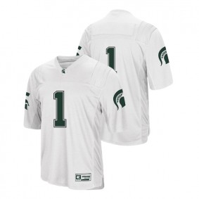 Male Michigan State Spartans Authentic #1 White College Football Colosseum Jersey