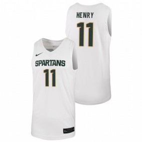 Aaron Henry Michigan State Spartans White Replica College Basketball Jersey