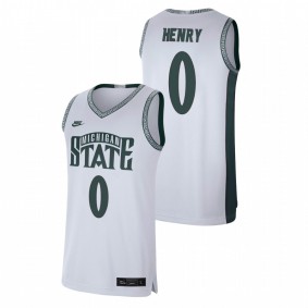 Aaron Henry Michigan State Spartans White Retro Basketball Limited Nike Jersey