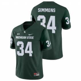 Men's Michigan State Spartans Antjuan Simmons Green College Football Game Jersey