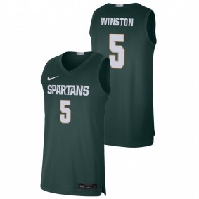 Men's Michigan State Spartans #5 Green Cassius Winston College Basketball Nike Limited Jersey