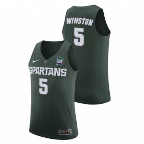 Men's Michigan State Spartans Replica #5 Cassius Winston 2019 Final-Four Jersey - Green