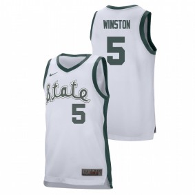 Cassius Winston Michigan State Spartans White College Basketball Replica Jersey