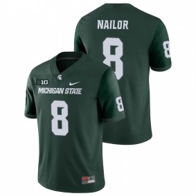 Men's Michigan State Spartans Jalen Nailor Green College Football Game Jersey