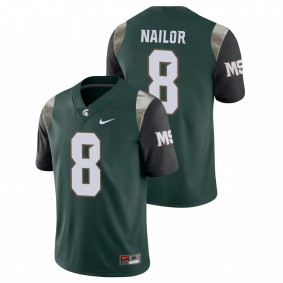 Men's Michigan State Spartans Jalen Nailor Green Nike Limited Jersey