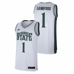 Joshua Langford Michigan State Spartans White Retro Basketball Limited Nike Jersey