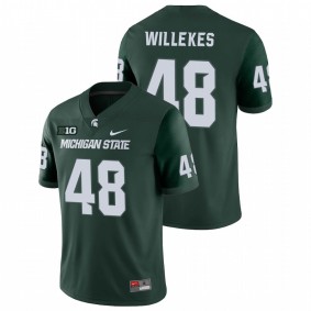 Men's Michigan State Spartans Kenny Willekes Green College Football Game Jersey