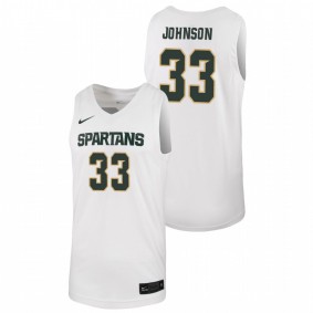 Magic Johnson Michigan State Spartans White Replica College Basketball Jersey