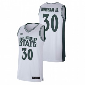 Marcus Bingham Jr. Michigan State Spartans White Retro Basketball Limited Nike Jersey