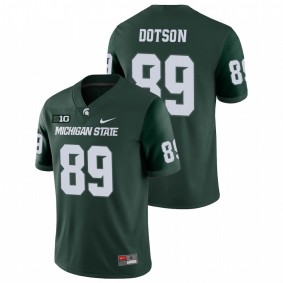 Men's Michigan State Spartans Matt Dotson Green College Football Game Jersey