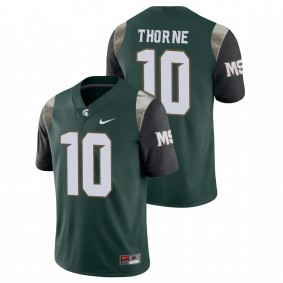 Men's Michigan State Spartans Payton Thorne Green Nike Limited Jersey