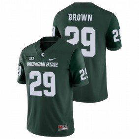 Men's Michigan State Spartans Shakur Brown Green College Football Game Jersey