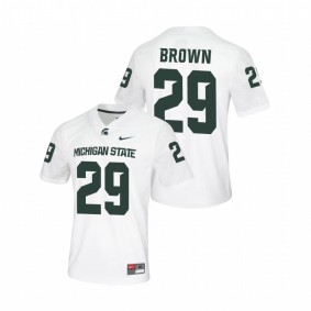 Men's Michigan State Spartans Shakur Brown #29 White Untouchable Game Jersey