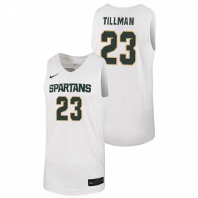 Men's Michigan State Spartans 2019-20 #23 White Xavier Tillman College Basketball Replica Jersey