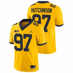 Men's Michigan Wolverines Aidan Hutchinson Yellow Game College Football Jersey