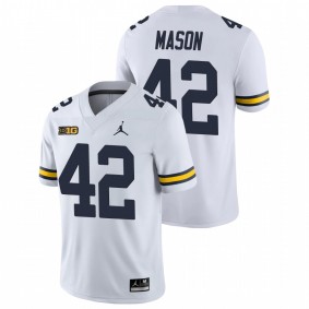 Men's Michigan Wolverines Ben Mason White College Football Game Jersey