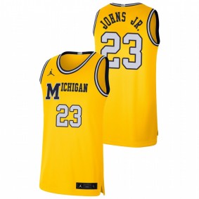 Men's Michigan Wolverines #23 Maize Brandon Johns Jr. Basketball Retro Limited Jersey