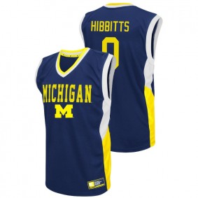 Male Michigan Wolverines College Basketball #0 Blue Brent Hibbitts Fadeaway Jersey