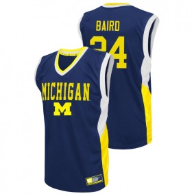 Male Michigan Wolverines College Basketball #24 Blue C.J. Baird Fadeaway Jersey