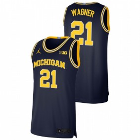 Men's Michigan Wolverines #21 Navy Franz Wagner Basketball Limited Jersey