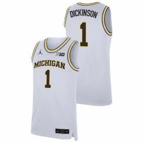 Hunter Dickinson Michigan Wolverines White Replica College Basketball Jersey