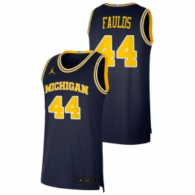 Michigan Wolverines Jaron Faulds 2021 Navy Basketball Dri-FIT Swingman Jersey