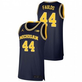 Men's Michigan Wolverines #44 Navy Jaron Faulds Basketball Limited Jersey