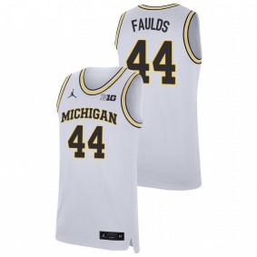 Jaron Faulds Michigan Wolverines White Replica College Basketball Jersey