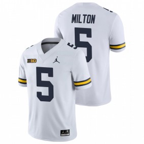 Men's Michigan Wolverines Joe Milton White College Football Game Jersey