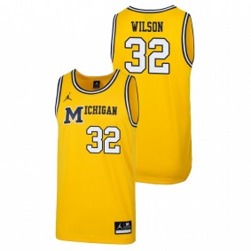 Men's Michigan Wolverines 1989 Throwback College Basketball #32 Maize Luke Wilson Replica Jersey