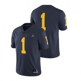 Male Michigan Wolverines Jordan Brand #1 Navy College Football Limited Jersey