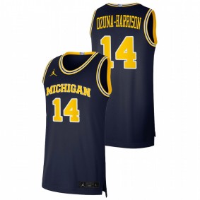 Michigan Wolverines Rico Ozuna-Harrison 2021 Navy Basketball Dri-FIT Swingman Jersey