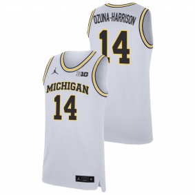 Rico Ozuna-Harrison Michigan Wolverines White Replica College Basketball Jersey