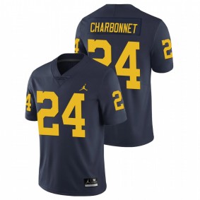 Men's Michigan Wolverines Zach Charbonnet Navy Limited Football Jersey