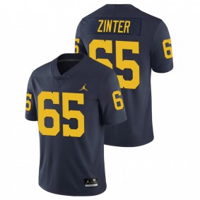 Men's Michigan Wolverines Zak Zinter Navy Limited Football Jersey