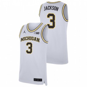 Zeb Jackson Michigan Wolverines White Replica College Basketball Jersey