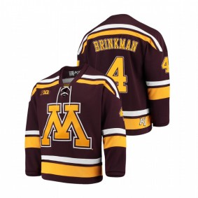 Men's Minnesota Golden Gophers Ben Brinkman #4 Maroon 2021 Big Ten Hockey Tournament Champions Replica Jersey