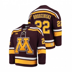 Men's Minnesota Golden Gophers Bryce Brodzinski #22 Maroon 2021 Big Ten Hockey Tournament Champions Replica Jersey