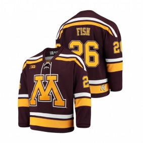 Men's Minnesota Golden Gophers Carl Fish #26 Maroon 2021 Big Ten Hockey Tournament Champions Replica Jersey