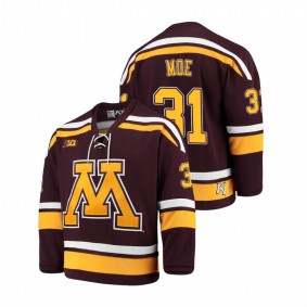 Men's Minnesota Golden Gophers Jared Moe #31 Maroon 2021 Big Ten Hockey Tournament Champions Replica Jersey