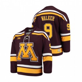 Men's Minnesota Golden Gophers Sammy Walker #9 Maroon 2021 Big Ten Hockey Tournament Champions Replica Jersey