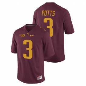 Men's Minnesota Golden Gophers Treyson Potts Maroon Replica College Football Nike Jersey