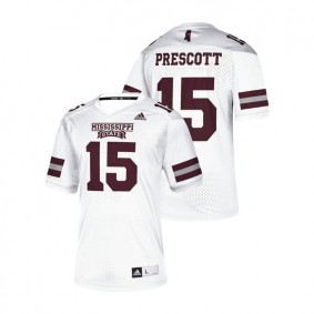 Male Mississippi State Bulldogs Adidas #15 White Dak Prescott NFLPA Alumni Chase Replica Jersey