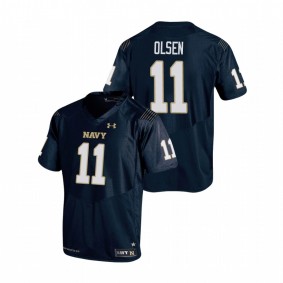 Men's Navy Midshipmen Perry Olsen #11 Navy Replica College Football Jersey