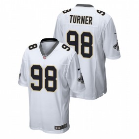 Men's New Orleans Saints Payton Turner White 2021 NFL Draft Game Jersey