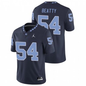 Men's North Carolina Tar Heels A.J. Beatty Navy College Football Game Jersey