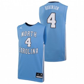 Men's North Carolina Tar Heels College Basketball #4 Carolina Blue Brandon Robinson Replica Jordan Brand Jersey