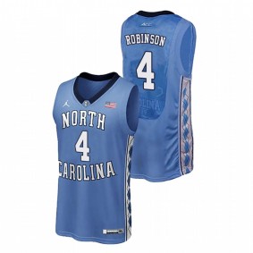 Men's North Carolina Tar Heels College Basketball #4 Royal Brandon Robinson Authentic Performace Jersey